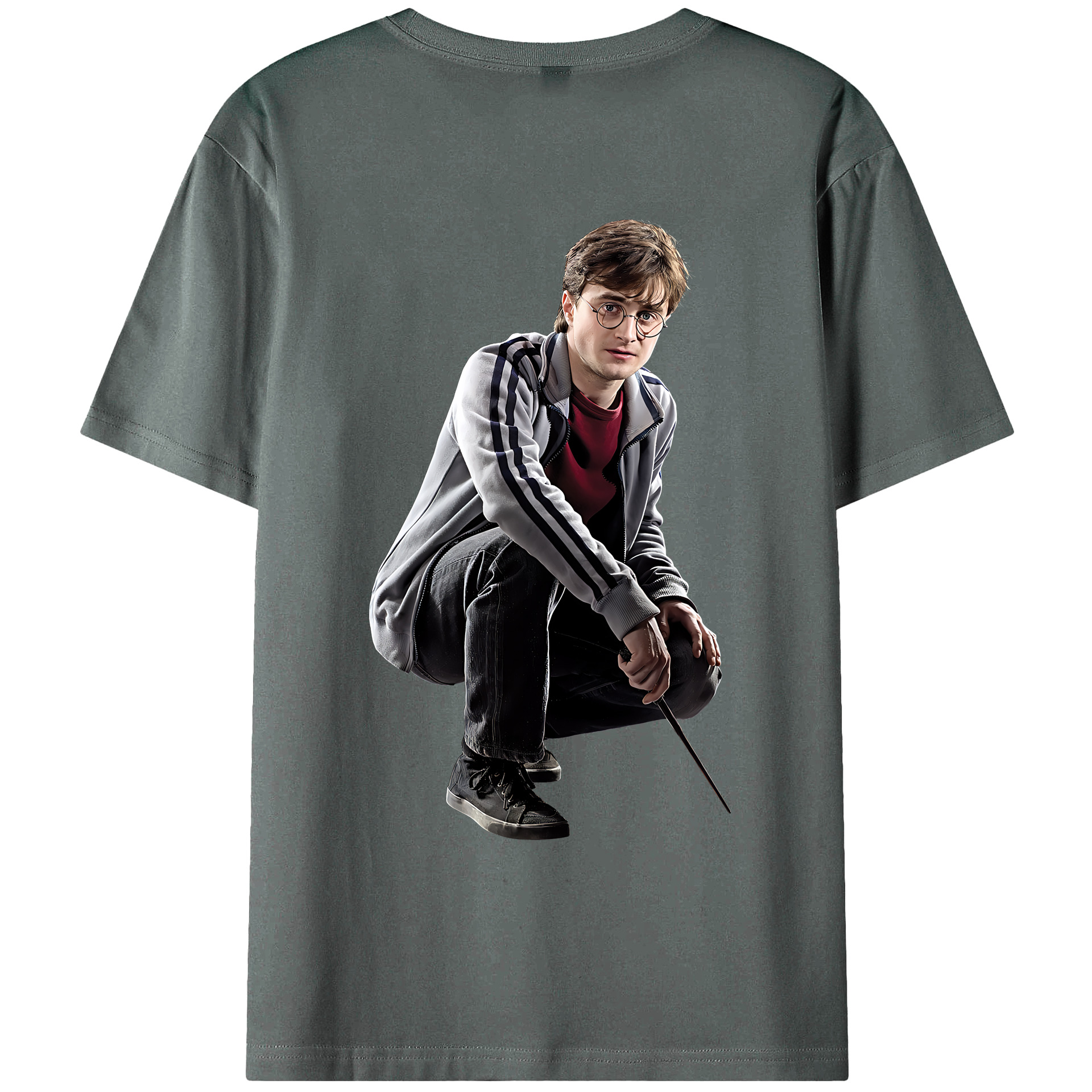 （画像用） Harry Potter ハリー・ポッターシリーズ 綿100％ メンズ半袖Tシャツ（バックプリント） 通気性